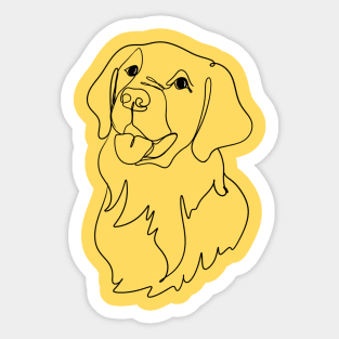 Golden retriever minimalist line art Sticker